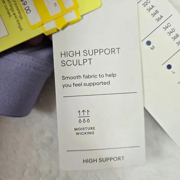 All in Motion Bra Front Zip Moisture Wicking High Support Sculpt Bra 36B 0626 - Picture 5 of 7